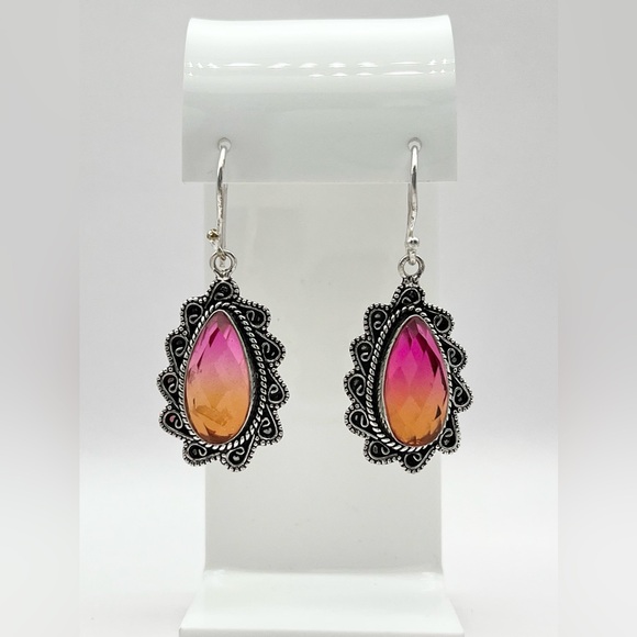 BI COLOR TOURMALINE EARRINGS - Picture 7 of 13